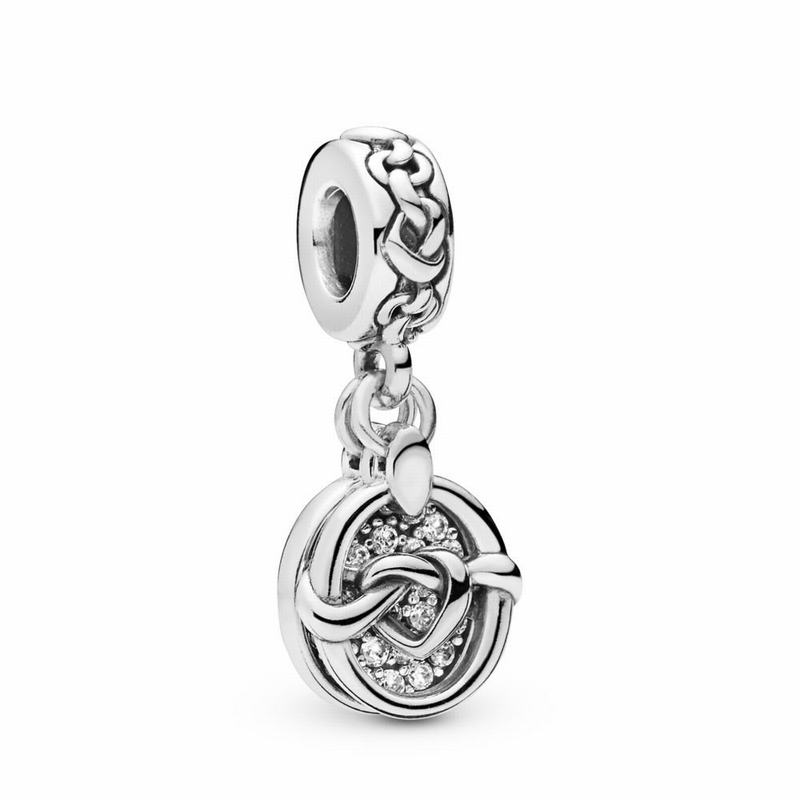 Pandora Knotted Heart Dangle Charm - Sterling Silver/Cubic Zirconia - Canada | SH4802HL